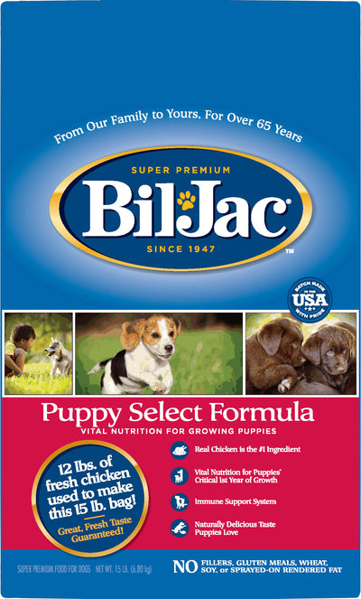 Bil-Jac Select Puppy Dog Food, Chicken, 15 lb - Dry