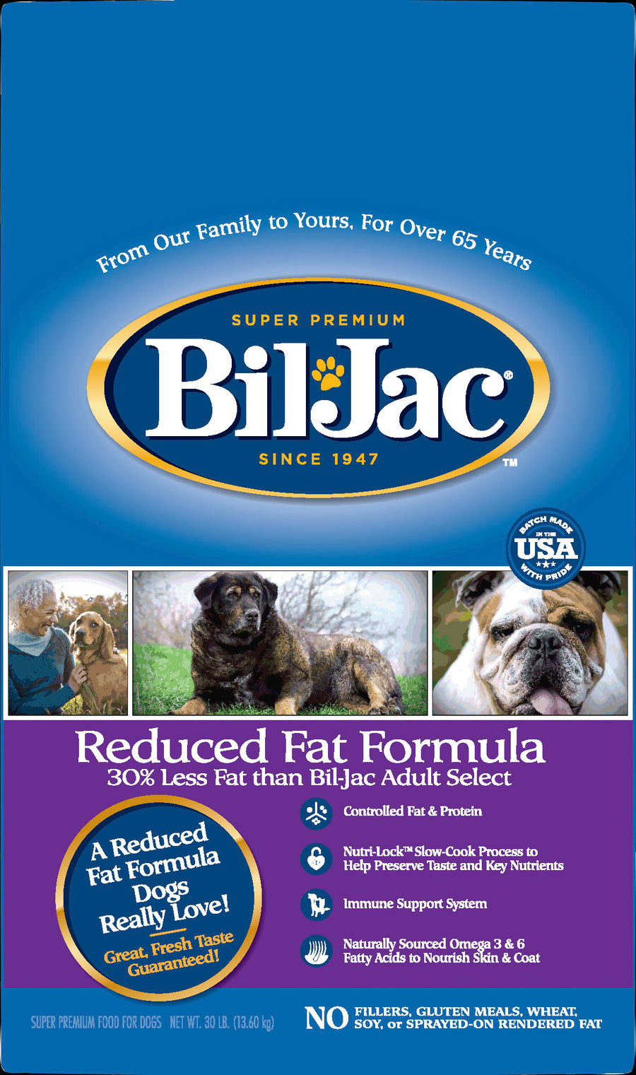 Bil-Jac Reduced Fat Dog Food, Chicken, 30 lb - Dry