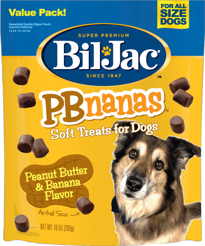 Bil-Jac Pbnanas Soft Dog Treats, Peanut Butter/Banana, 10 oz - Soft Treats