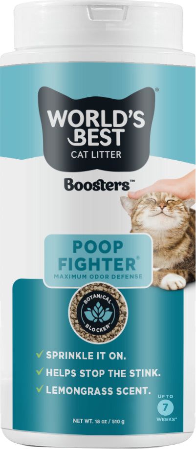 World's Best Cat Litter Boosters Poop Fighter, Lemongrass, 18 oz - Additives