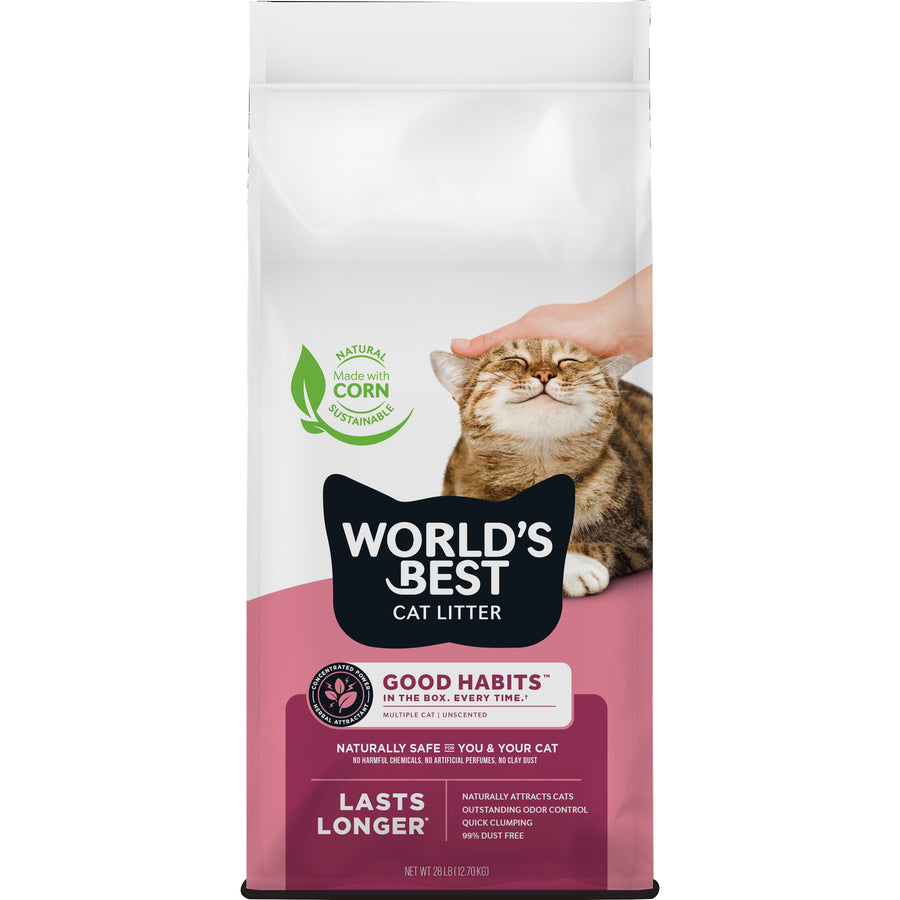 World's Best Cat Litter Good Habits Multicat, Unscented, 28 lb - Alternative