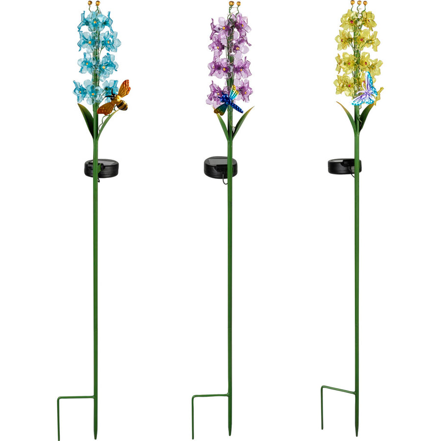 Moonrays Solar Delphinium Stick Lights, 28.35 in - Decorative Accessories