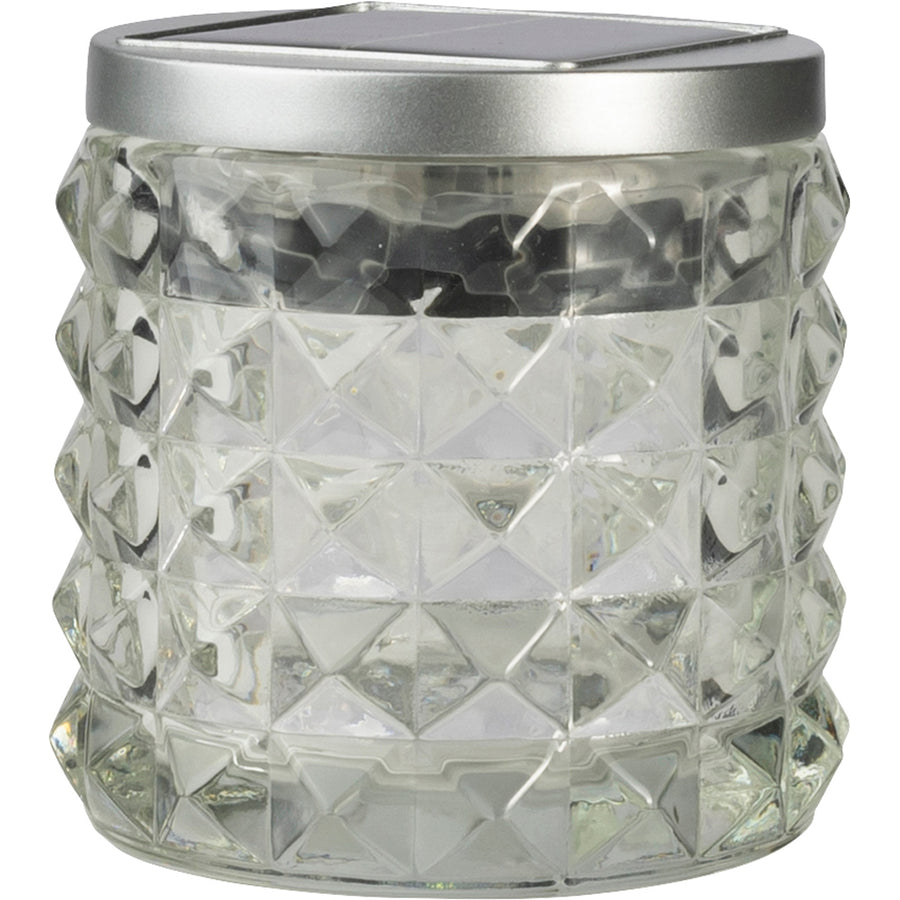 Moonrays Solar Glass Tabletop Jar Rotating Effect, 3.94 in - Decorative Accessories