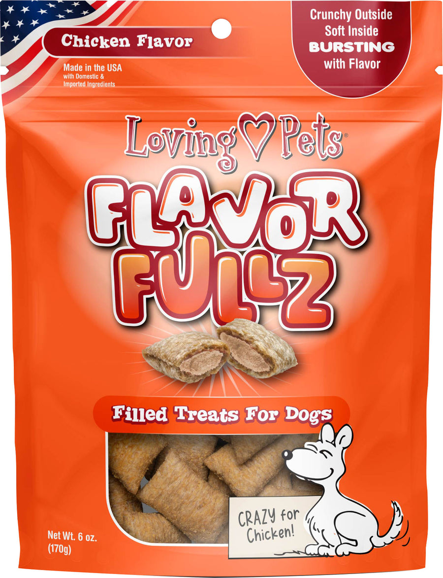Loving Pets Flavorfullz Dog Treats, Chicken, 6 oz - Long Lasting Chews