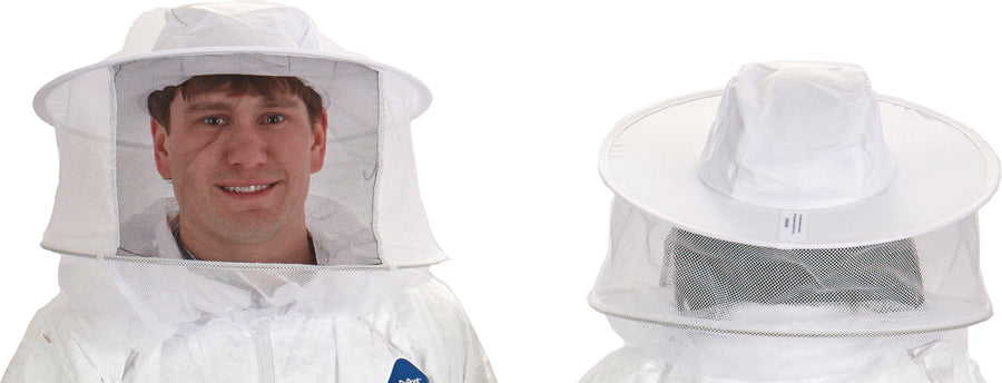 Little Giant Beekeeping Veil W/Built-In Hat, White - Accessories