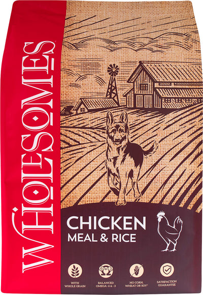 Wholesomes Whole Grain Adult Dog Food, Chicken/Rice, 40 lb - Dry