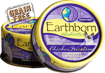 Earthborn Holistic Chicken Fricatssee Grain Free Cat Food, Chicken/Vegetable, 5.5 oz - Canned