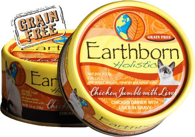 Earthborn Holistic Chicken Jumble Grain Free Cat Food, Chicken/Liver, 5.5 oz - Canned
