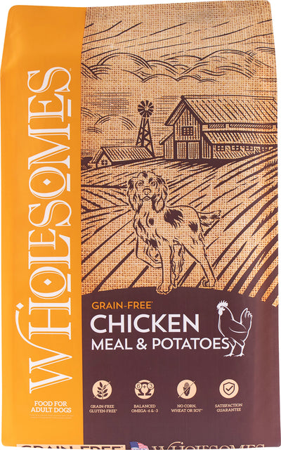Wholesomes Grain Free Dog Food, Chicken/Chickpea, 35 lb - Dry