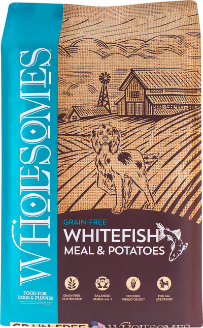 Wholesomes Grain Free Dog Food, Whitefish/Chickpea, 35 lb - Dry