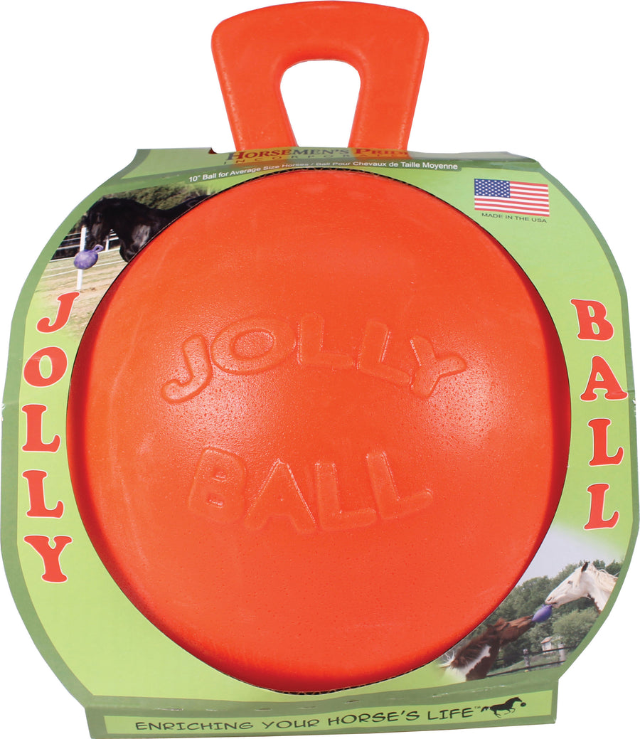 Horsemen's Pride Dual Jolly Ball, Orange, 10 in - Toys & Play