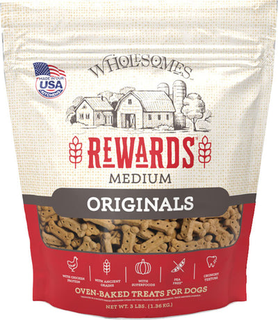 Wholesomes Rewards Classic Original Biscuits, Chicken, md-3 lb - Edible Bones & Biscuits