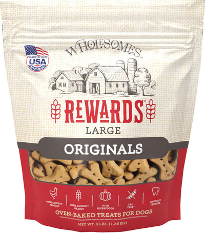 Wholesomes Rewards Classic Original Biscuits, Chicken, lg-3 lb - Edible Bones & Biscuits