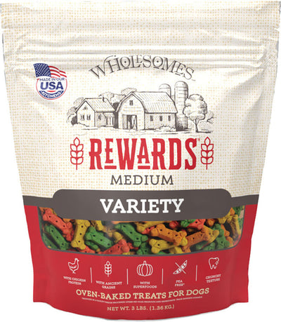 Wholesomes Rewards Classic Variety Biscuits, Chicken, md-3 lb - Edible Bones & Biscuits