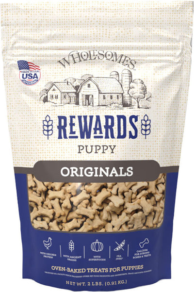 Wholesomes Rewards Classic Original Biscuits, Chicken, Puppy-2 lb - Edible Bones & Biscuits