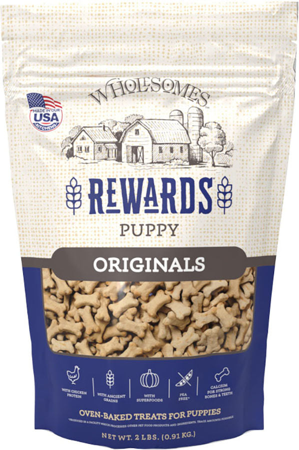Wholesomes Rewards Classic Original Biscuits, Chicken, Puppy-2 lb - Edible Bones & Biscuits