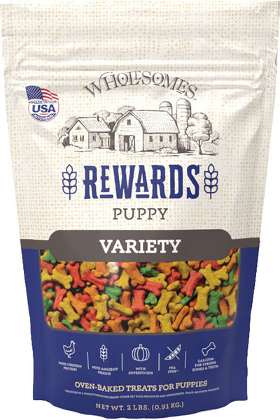 Wholesomes Rewards Classic Variety Biscuits, Chicken, Puppy-2 lb - Edible Bones & Biscuits