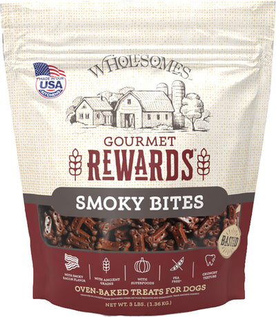 Wholesomes Rewards Gourmet Biscuits, Bacon, 3 lb - Edible Bones & Biscuits