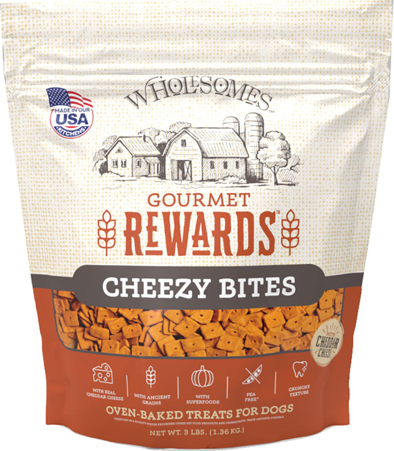 Wholesomes Rewards Gourmet Biscuits, Cheddar Cheese, 3 lb - Edible Bones & Biscuits