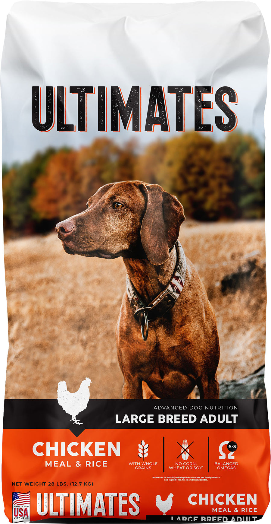 Ultimates Large Breed Adult Dog Food, Chicken/Rice, 28 lb - Dry