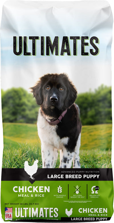 Ultimates Large Breed Puppy Food, Chicken/Rice, 28 lb - Dry