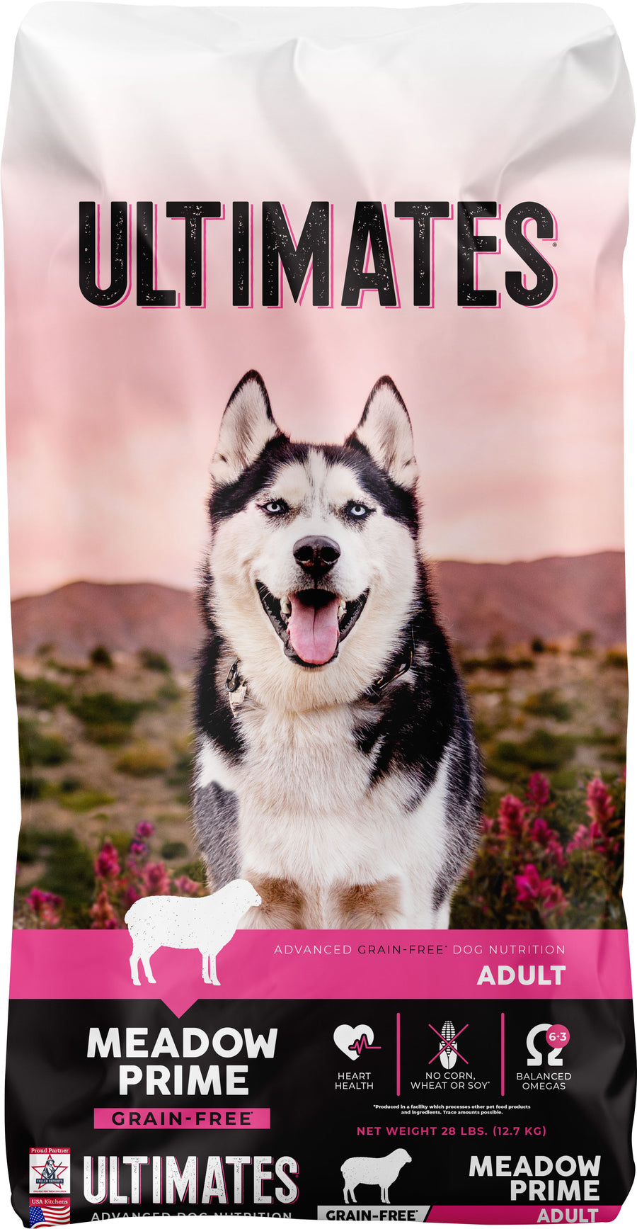 Ultimates Meadow Prime Grain Free Dog Food, Lamb, 28 lb - Dry