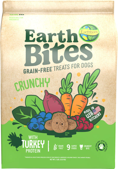 Earthborn Holistic Earthbites Grain Free Treats, Turkey, 2 lb - Edible Bones & Biscuits