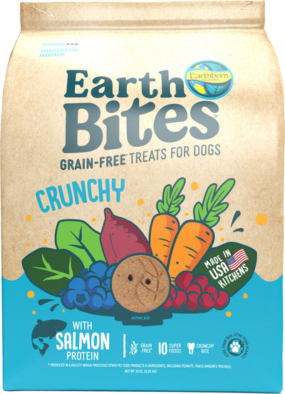 Earthborn Holistic Earthbites Grain Free Treats, Salmon, 10 oz - Edible Bones & Biscuits