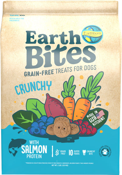Earthborn Holistic Earthbites Grain Free Treats, Salmon, 2 lb - Edible Bones & Biscuits