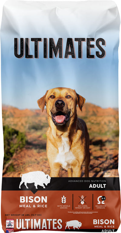 Ultimates Advanced Nutrition Adult Dog Food, Bison/Rice, 28 lb - Dry