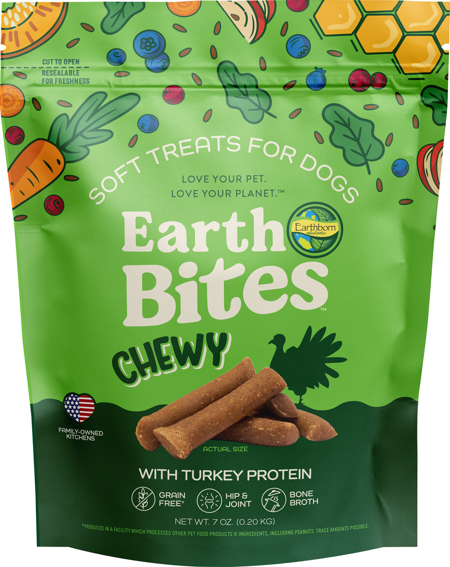 Earthborn Holistic Earthbites Grain Free Bites, Turkey, 7 oz - Soft Treats