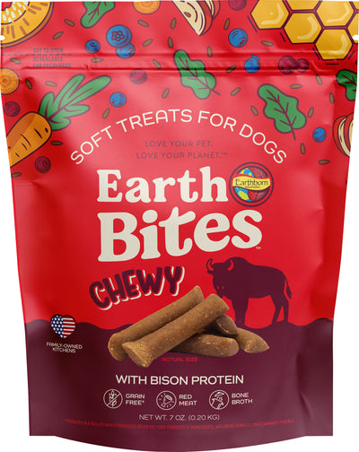 Earthborn Holistic Earthbites Grain Free Bites, Bison, 7 oz - Soft Treats