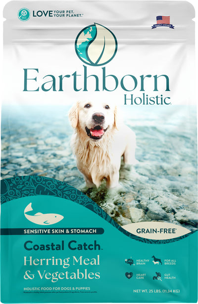 Earthborn Holistic Coastal Catch Grain Free Dog Food, Herring/Salmon, 25 lb - Pet