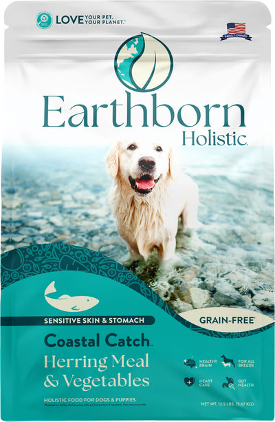 Earthborn Holistic Coastal Catch Grain Free Dog Food, Herring/Salmon, 12.5 lb - Dry