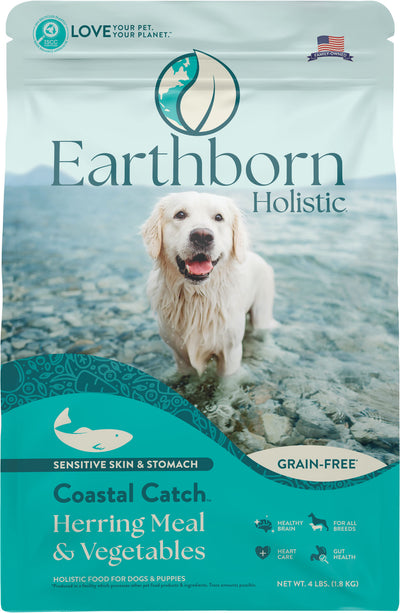 Earthborn Holistic Coastal Catch Grain Free Dog Food, Herring/Salmon, 4 lb - Dry