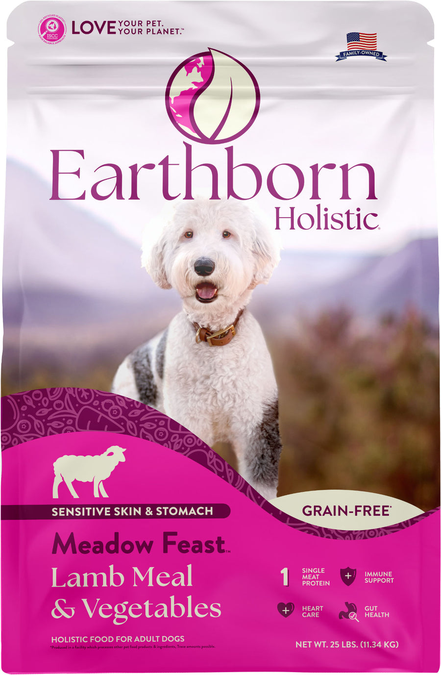 Earthborn Holistic Meadow Feast Grain Free Dog Food, Lamb, 25 lb - Pet