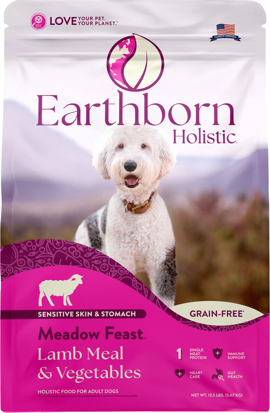 Earthborn Holistic Meadow Feast Grain Free Dog Food, Lamb, 12.5 lb - Dry