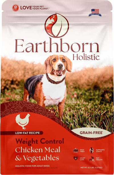 Earthborn Holisitic Weight Control Grain Free Dog Food, Chicken Meal/Vegetables, 12.5 lb - Dry