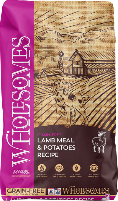 Wholesomes Grain Free Adult Dog Food, Lamb/Potato, 35 lb - Dry