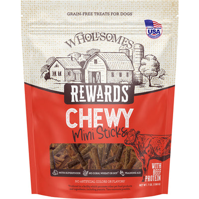 Wholesomes Rewards Chewy Sticks, Beef, 7 oz - Soft Treats