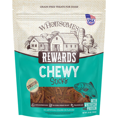 Wholesomes Rewards Chewy Sticks, Whitefish, 25 oz - Soft Treats