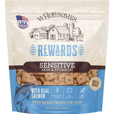 Wholesomes Rewards Sensitive Skin&stomach Biscuits, Salmon, sm-3 lb - Edible Bones & Biscuits