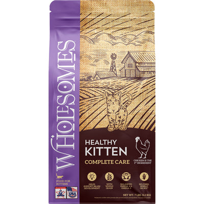 Wholesomes Healthy Kitten Complete Care Cat Food, Chicken, 7 lb - Dry
