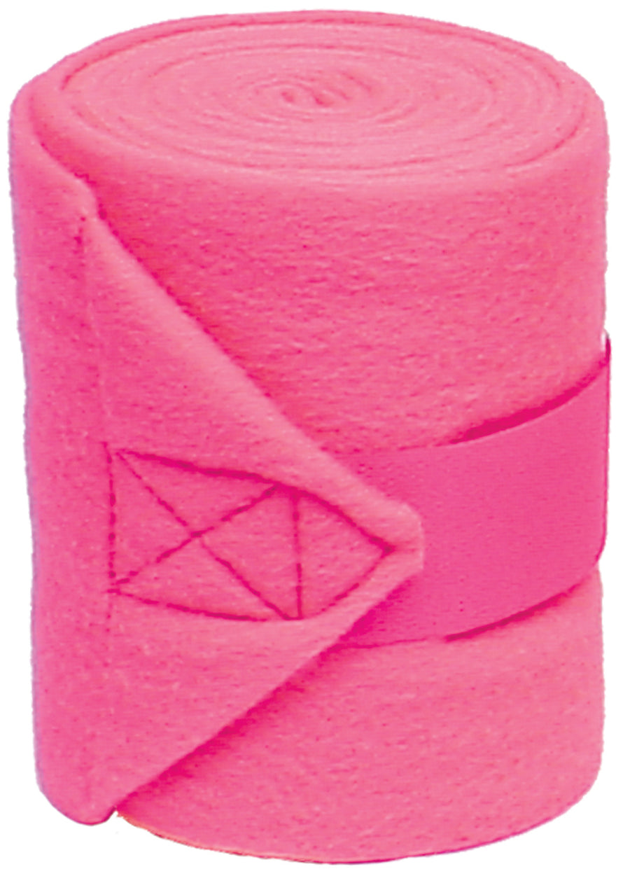 Partrade Polo Fleece Bandages, Pink, 9 ft-4 pk - Polo Wraps