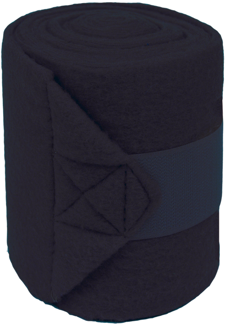 Partrade Polo Fleece Bandages, Black, 9 ft-4 pk - Polo Wraps