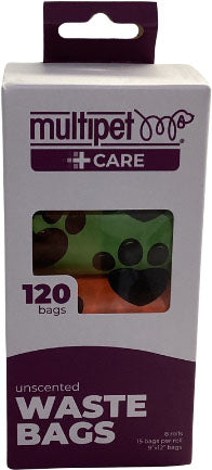 Multipet Paw Print Waste Bags, 8 pk - Waste Pick Up