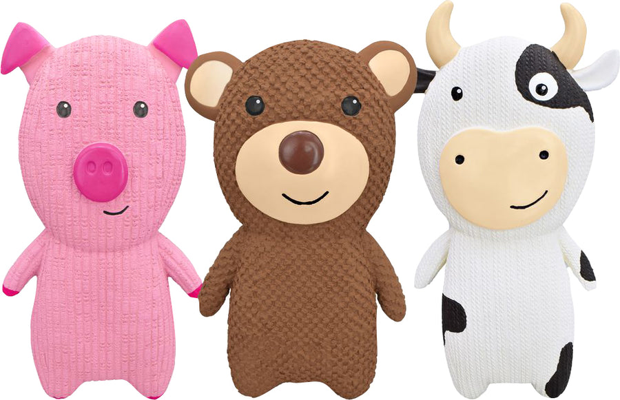 Multipet Cross Knit Crew Dog Toy, Assorted, 12 in - Latex