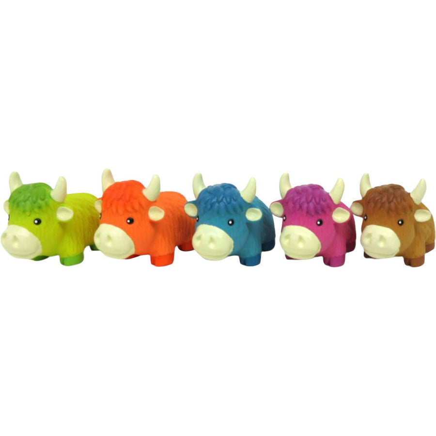 Multipet Mini Highland Cow Latex Dog Toy, Assorted, SM