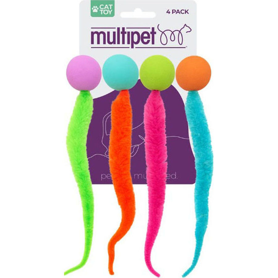 Multipet Foam Ball with Tail Cat Toys, sm-4 pk - Catnip