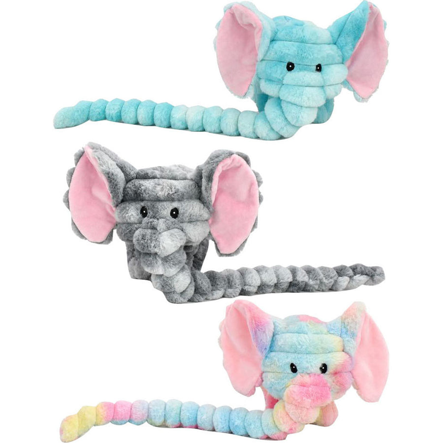 Multipet Crimpy Elephant Plush Dog Toy, MD